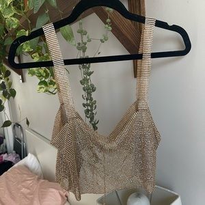 LIKE NEW Princess Polly Gold Jinx Spell Diamanté top